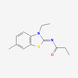 molecular formula C13H16N2OS B2879242 (E)-N-(3-ethyl-6-methylbenzo[d]thiazol-2(3H)-ylidene)propionamide CAS No. 897615-78-0