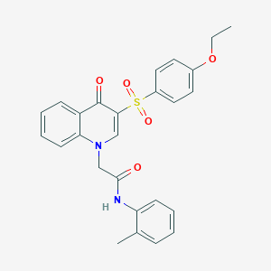molecular formula C26H24N2O5S B2879243 2-(3-((4-ethoxyphenyl)sulfonyl)-4-oxoquinolin-1(4H)-yl)-N-(o-tolyl)acetamide CAS No. 1251556-76-9