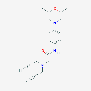 2-[(but-2-yn-1-yl)(prop-2-yn-1-yl)amino]-N-[4-(2,6-dimethylmorpholin-4-yl)phenyl]acetamide