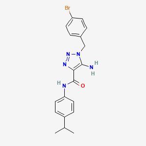 molecular formula C19H20BrN5O B2879249 5-amino-1-[(4-bromophenyl)methyl]-N-(4-propan-2-ylphenyl)triazole-4-carboxamide CAS No. 899973-54-7
