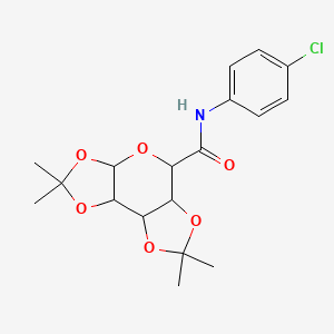 molecular formula C18H22ClNO6 B2879251 N-(4-chlorophenyl)-4,4,11,11-tetramethyl-3,5,7,10,12-pentaoxatricyclo[7.3.0.0^{2,6}]dodecane-8-carboxamide CAS No. 1093406-42-8