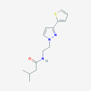 B2879254 3-methyl-N-(2-(3-(thiophen-2-yl)-1H-pyrazol-1-yl)ethyl)butanamide CAS No. 1797679-11-8