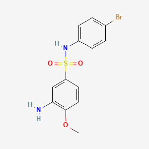 molecular formula C13H13BrN2O3S B2879287 3-amino-N-(4-bromophenyl)-4-methoxybenzene-1-sulfonamide CAS No. 379255-13-7