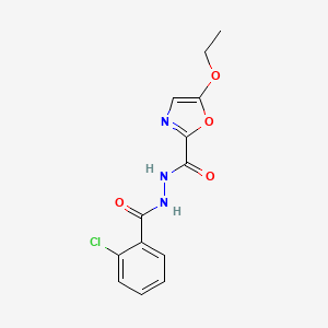 B2879297 N'-(2-chlorobenzoyl)-5-ethoxyoxazole-2-carbohydrazide CAS No. 391228-94-7
