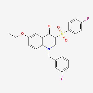 molecular formula C24H19F2NO4S B2879300 6-Ethoxy-1-[(3-fluorophenyl)methyl]-3-(4-fluorophenyl)sulfonylquinolin-4-one CAS No. 866810-24-4