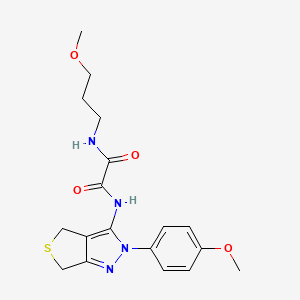 molecular formula C18H22N4O4S B2879330 N'-[2-(4-methoxyphenyl)-2H,4H,6H-thieno[3,4-c]pyrazol-3-yl]-N-(3-methoxypropyl)ethanediamide CAS No. 899969-58-5