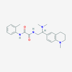 molecular formula C23H30N4O2 B2879380 N-[2-(dimethylamino)-2-(1-methyl-1,2,3,4-tetrahydroquinolin-6-yl)ethyl]-N'-(2-methylphenyl)ethanediamide CAS No. 922012-26-8