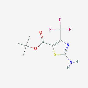 molecular formula C9H11F3N2O2S B2879427 Tert-butyl 2-amino-4-(trifluoromethyl)-1,3-thiazole-5-carboxylate CAS No. 2248296-39-9