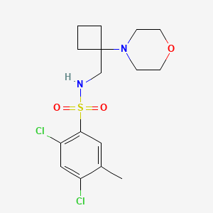 molecular formula C16H22Cl2N2O3S B2879443 2,4-dichloro-5-methyl-N-{[1-(morpholin-4-yl)cyclobutyl]methyl}benzene-1-sulfonamide CAS No. 2380183-90-2
