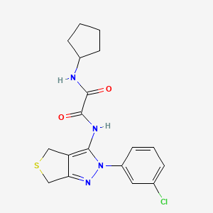 molecular formula C18H19ClN4O2S B2879447 N-[2-(3-chlorophenyl)-2H,4H,6H-thieno[3,4-c]pyrazol-3-yl]-N'-cyclopentylethanediamide CAS No. 900010-77-7