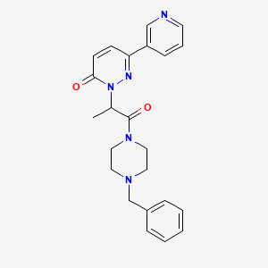 molecular formula C23H25N5O2 B2879463 2-(1-(4-benzylpiperazin-1-yl)-1-oxopropan-2-yl)-6-(pyridin-3-yl)pyridazin-3(2H)-one CAS No. 2180010-22-2