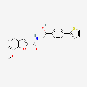 molecular formula C22H19NO4S B2879495 N-{2-hydroxy-2-[4-(thiophen-2-yl)phenyl]ethyl}-7-methoxy-1-benzofuran-2-carboxamide CAS No. 2380178-22-1
