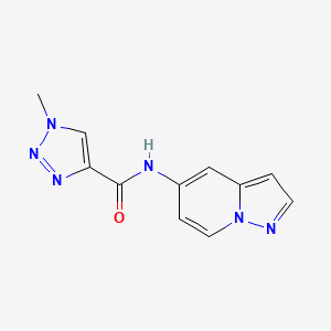 molecular formula C11H10N6O B2879508 1-methyl-N-(pyrazolo[1,5-a]pyridin-5-yl)-1H-1,2,3-triazole-4-carboxamide CAS No. 2034238-70-3