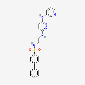 molecular formula C23H22N6O2S B2879560 N-(2-((6-(pyridin-3-ylamino)pyridazin-3-yl)amino)ethyl)-[1,1'-biphenyl]-4-sulfonamide CAS No. 1021217-96-8
