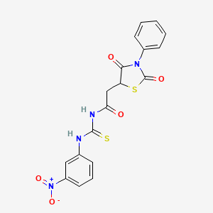 2-(2,4-dioxo-3-phenyl-1,3-thiazolidin-5-yl)-N-[(3-nitrophenyl)carbamothioyl]acetamide