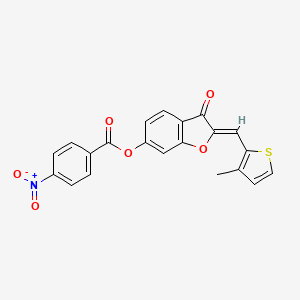 (Z)-2-((3-methylthiophen-2-yl)methylene)-3-oxo-2,3-dihydrobenzofuran-6-yl 4-nitrobenzoate
