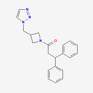 3,3-Diphenyl-1-[3-(triazol-1-ylmethyl)azetidin-1-yl]propan-1-one