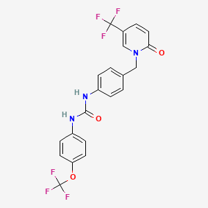 1-[4-[[2-Oxo-5-(trifluoromethyl)pyridin-1-yl]methyl]phenyl]-3-[4-(trifluoromethoxy)phenyl]urea