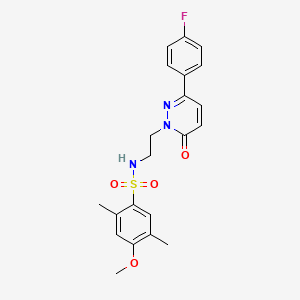 N-(2-(3-(4-fluorophenyl)-6-oxopyridazin-1(6H)-yl)ethyl)-4-methoxy-2,5-dimethylbenzenesulfonamide