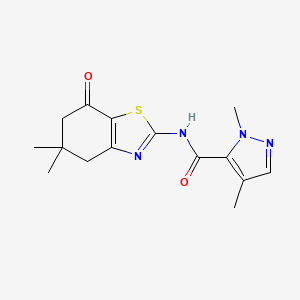 molecular formula C15H18N4O2S B2879611 N-(5,5-dimethyl-7-oxo-4,5,6,7-tetrahydro-1,3-benzothiazol-2-yl)-1,4-dimethyl-1H-pyrazole-5-carboxamide CAS No. 1206995-65-4