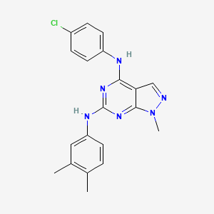 N~4~-(4-chlorophenyl)-N~6~-(3,4-dimethylphenyl)-1-methyl-1H-pyrazolo[3,4-d]pyrimidine-4,6-diamine