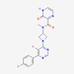 N-[1-[5-Fluoro-6-(4-fluorophenyl)pyrimidin-4-yl]azetidin-3-yl]-N-methyl-2-oxo-1H-pyrazine-3-carboxamide