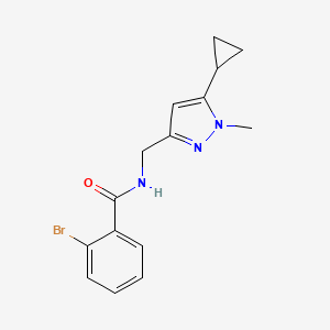 2-bromo-N-((5-cyclopropyl-1-methyl-1H-pyrazol-3-yl)methyl)benzamide