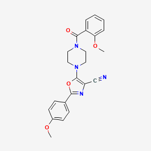 2-(4-Methoxyphenyl)-5-{4-[(2-methoxyphenyl)carbonyl]piperazin-1-yl}-1,3-oxazole-4-carbonitrile