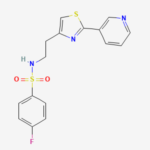 4-fluoro-N-(2-(2-(pyridin-3-yl)thiazol-4-yl)ethyl)benzenesulfonamide