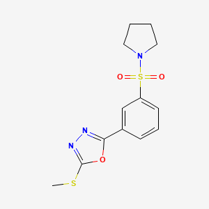 2-(Methylsulfanyl)-5-[3-(pyrrolidin-1-ylsulfonyl)phenyl]-1,3,4-oxadiazole