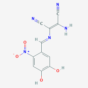 (2Z)-2-amino-3-[(E)-[(4,5-dihydroxy-2-nitrophenyl)methylidene]amino]but-2-enedinitrile