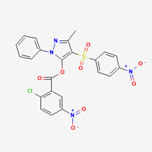 [5-Methyl-4-(4-nitrophenyl)sulfonyl-2-phenylpyrazol-3-yl] 2-chloro-5-nitrobenzoate