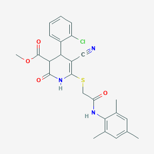 Methyl 4-(2-chlorophenyl)-5-cyano-2-hydroxy-6-({2-oxo-2-[(2,4,6-trimethylphenyl)amino]ethyl}sulfanyl)-3,4-dihydropyridine-3-carboxylate