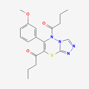 1-[5-Butanoyl-6-(3-methoxyphenyl)-[1,2,4]triazolo[3,4-b][1,3,4]thiadiazin-7-yl]butan-1-one