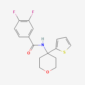 3,4-difluoro-N-(4-(thiophen-2-yl)tetrahydro-2H-pyran-4-yl)benzamide