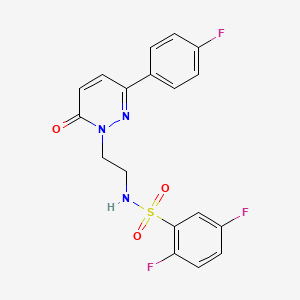 molecular formula C18H14F3N3O3S B2879670 2,5-difluoro-N-(2-(3-(4-fluorophenyl)-6-oxopyridazin-1(6H)-yl)ethyl)benzenesulfonamide CAS No. 921552-51-4