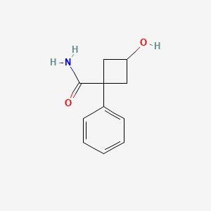 molecular formula C11H13NO2 B2879690 3-羟基-1-苯基环丁烷-1-甲酰胺 CAS No. 2091554-91-3