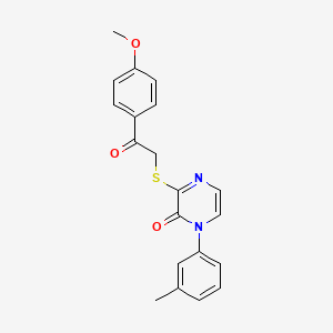 molecular formula C20H18N2O3S B2879691 3-{[2-(4-methoxyphenyl)-2-oxoethyl]sulfanyl}-1-(3-methylphenyl)-1,2-dihydropyrazin-2-one CAS No. 932300-91-9