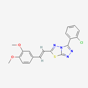 molecular formula C19H15ClN4O2S B2879693 3-(2-氯苯基)-6-[(E)-2-(3,4-二甲氧基苯基)乙烯基]-[1,2,4]三唑并[3,4-b][1,3,4]噻二唑 CAS No. 874463-89-5