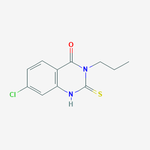 molecular formula C11H11ClN2OS B2879695 7-Chloro-3-propyl-2-sulfanyl-3,4-dihydroquinazolin-4-one CAS No. 733031-01-1