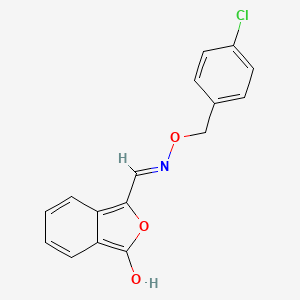 molecular formula C16H12ClNO3 B2879699 3-({[(4-氯苄基)氧基]氨基}亚甲基)-2-苯并呋喃-1(3H)-酮 CAS No. 339023-46-0