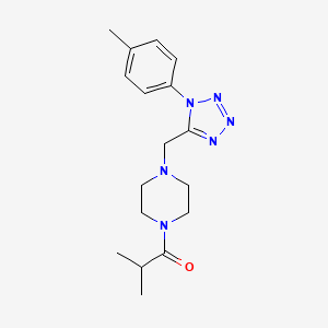 molecular formula C17H24N6O B2879701 2-methyl-1-(4-((1-(p-tolyl)-1H-tetrazol-5-yl)methyl)piperazin-1-yl)propan-1-one CAS No. 1049366-08-6