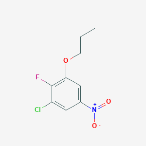molecular formula C9H9ClFNO3 B2879702 1-Chloro-2-fluoro-5-nitro-3-propoxybenzene CAS No. 1881288-37-4