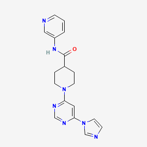 molecular formula C18H19N7O B2879714 1-(6-(1H-imidazol-1-yl)pyrimidin-4-yl)-N-(pyridin-3-yl)piperidine-4-carboxamide CAS No. 1396712-49-4