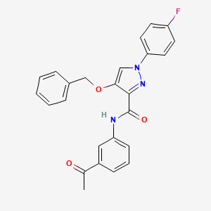 molecular formula C25H20FN3O3 B2879717 N-(3-乙酰苯基)-4-(苄氧基)-1-(4-氟苯基)-1H-吡唑-3-甲酰胺 CAS No. 1210622-72-2