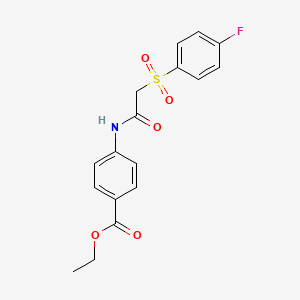 Ethyl 4-(2-((4-fluorophenyl)sulfonyl)acetamido)benzoate