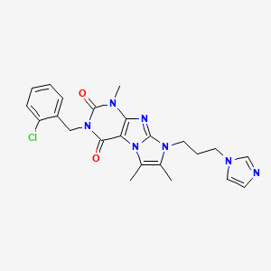 2-[(2-Chlorophenyl)methyl]-6-(3-imidazol-1-ylpropyl)-4,7,8-trimethylpurino[7,8-a]imidazole-1,3-dione