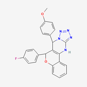 6-(4-fluorophenyl)-7-(4-methoxyphenyl)-7,12-dihydro-6H-chromeno[4,3-d]tetrazolo[1,5-a]pyrimidine