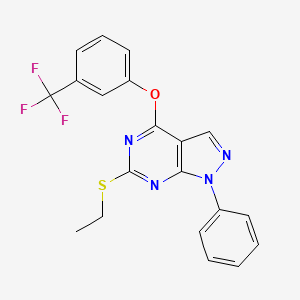 6-(ethylsulfanyl)-1-phenyl-1H-pyrazolo[3,4-d]pyrimidin-4-yl 3-(trifluoromethyl)phenyl ether