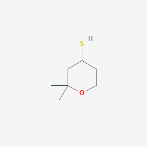 B2879750 2,2-Dimethyloxane-4-thiol CAS No. 1341786-89-7